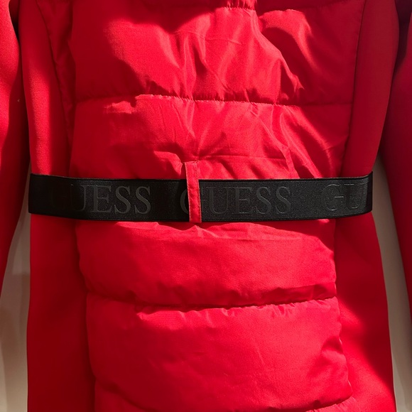 GUESS Women's Vonn Belted Puffer Hooded Jacket - Picture 6 of 12